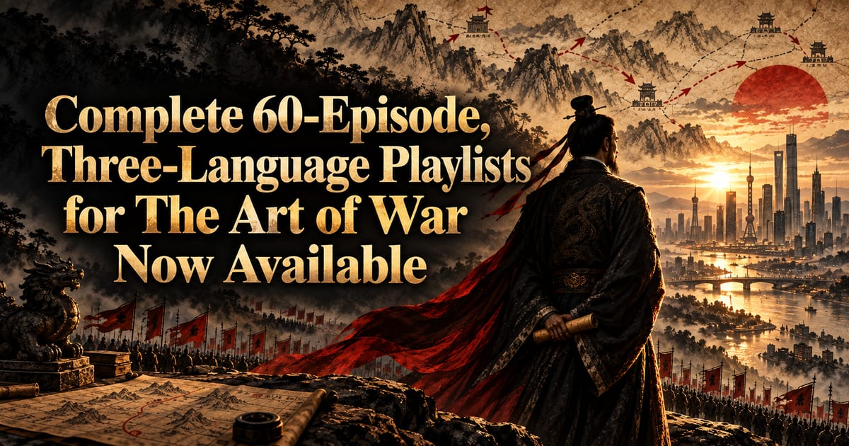 Complete 60-Episode, Three-Language Playlists for The Art of War Now Available