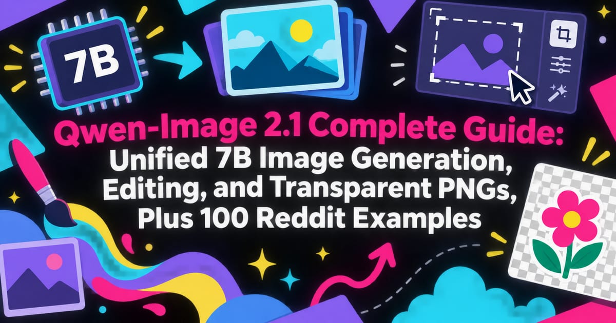 Qwen-Image 2.1 Complete Guide: Unifying Image Generation, Editing, and Transparent PNGs in 7B Parameters, Plus 100 Reddit Examples