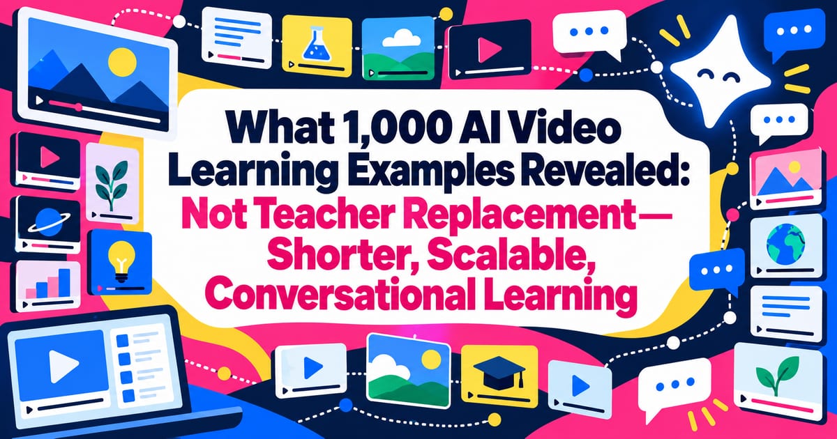 What 1,000 Examples of AI-Powered Video Learning Reveal: The Real Story Is Not Replacing Teachers, but Shorter Content, Scaled Production, and Interaction
