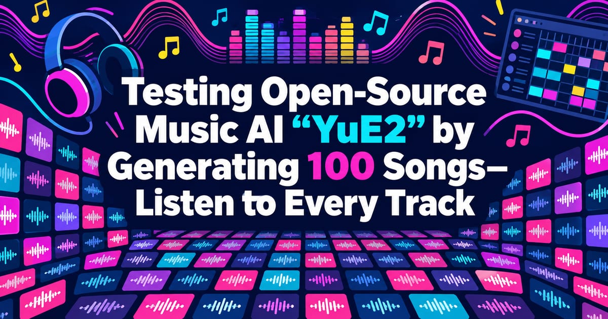 I Generated and Tested 100 Songs with the Open-Source Music AI “YuE2” — Listen to Every Track