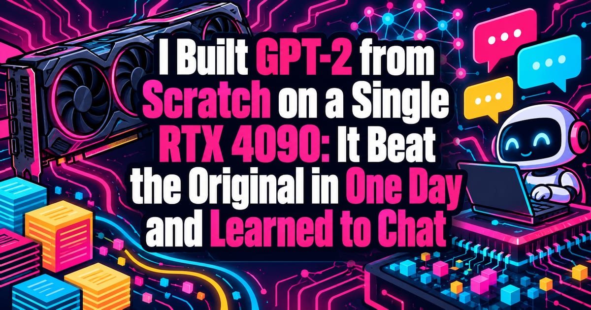 I Trained GPT-2 from Scratch on a Single RTX 4090: It Beat the Original in a Day and Learned to Chat