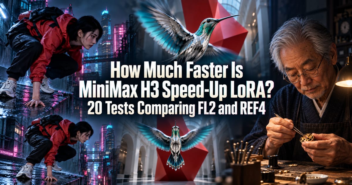 How Much Faster Does the MiniMax H3 Speed-Up LoRA Actually Make Things? A 20-Video Comparison with FL2 and REF4