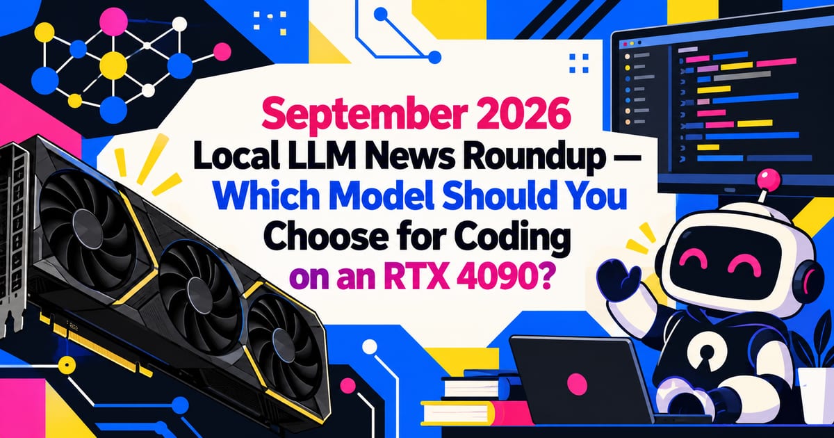 September 2026 Local LLM News Roundup: What Should You Choose for Coding on an RTX 4090?