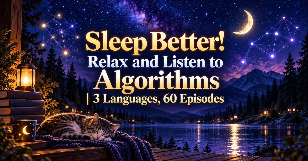 Sleep Better! Relaxing Algorithm Stories | 3 Languages, All 60 Episodes